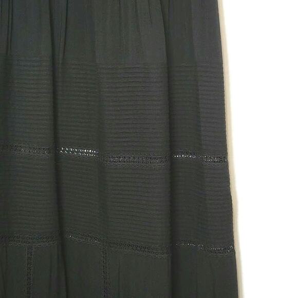 Theory Strapless Sleeveless Tiered Eyelet Black Long Maxi Dress Size S - Picture 7 of 14